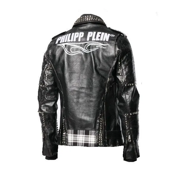 Stylish Studded Biker Printed Celebrity Jacket for Men