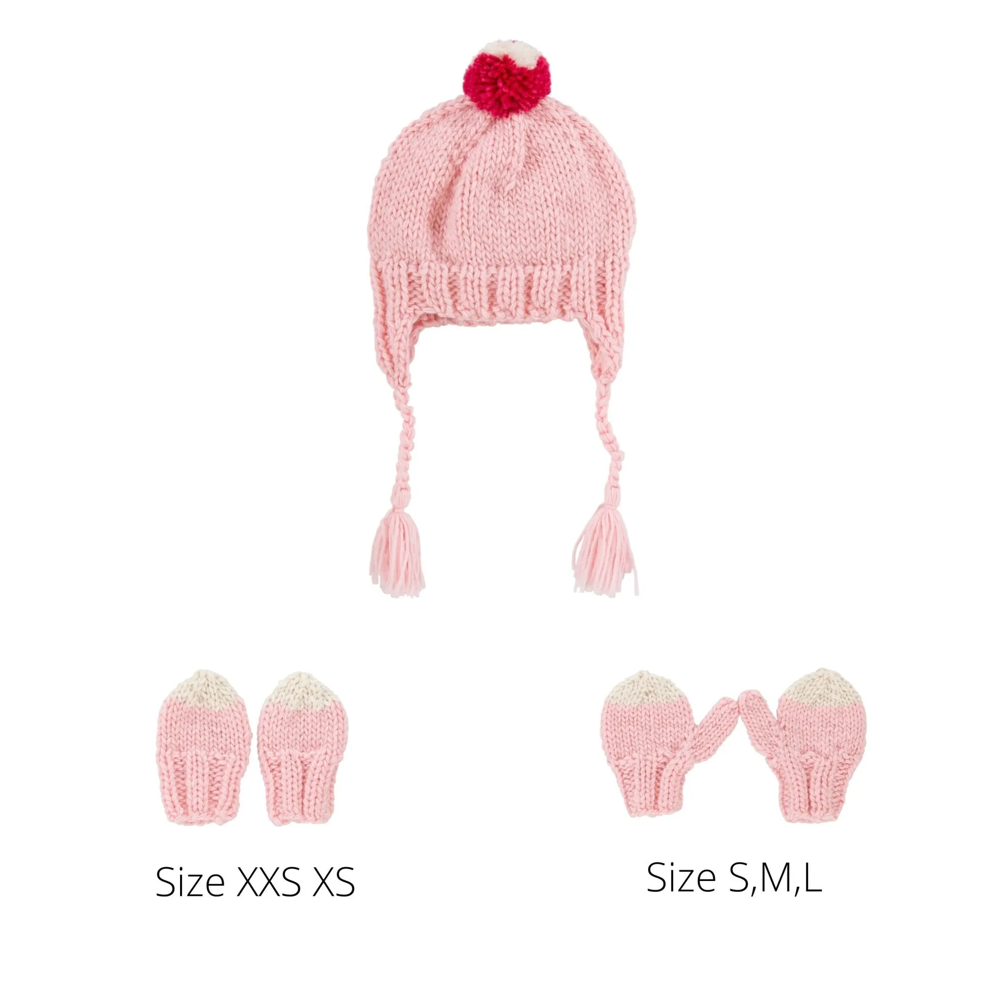 Sunrise Beanie & Mitten Set Pink