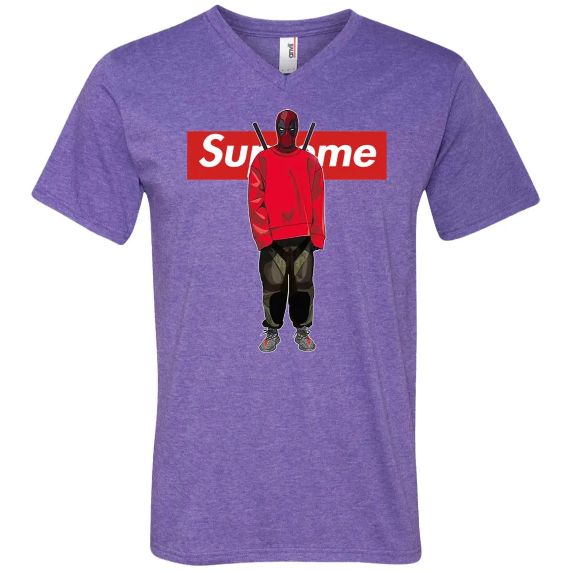 Supreme Deadpool Hiphop T-shirt Men V-Neck T-Shirt