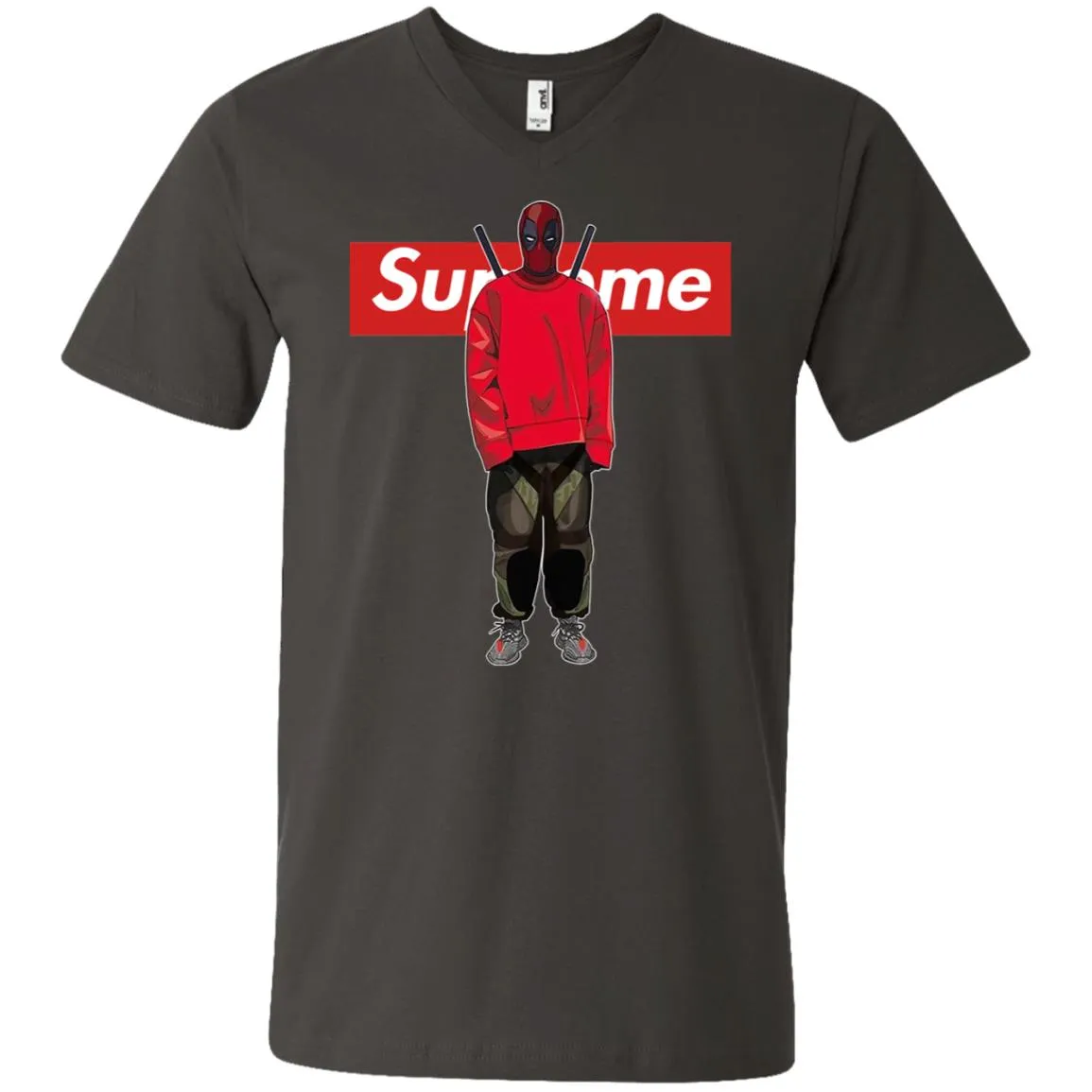 Supreme Deadpool Hiphop T-shirt Men V-Neck T-Shirt