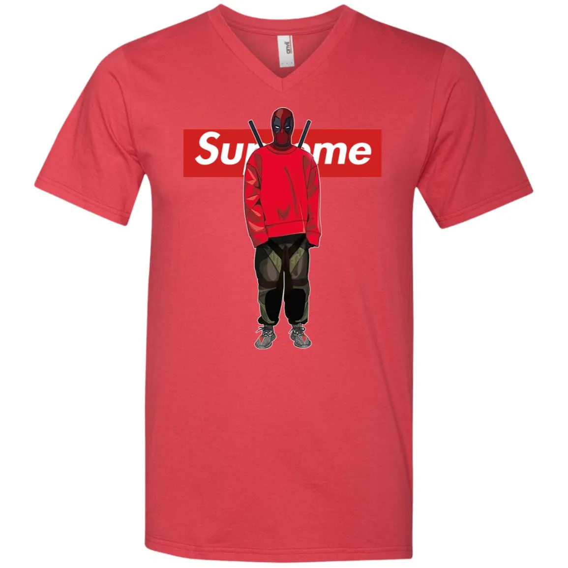 Supreme Deadpool Hiphop T-shirt Men V-Neck T-Shirt