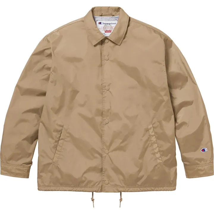 Supreme x Champion Tan Coaches Jacket