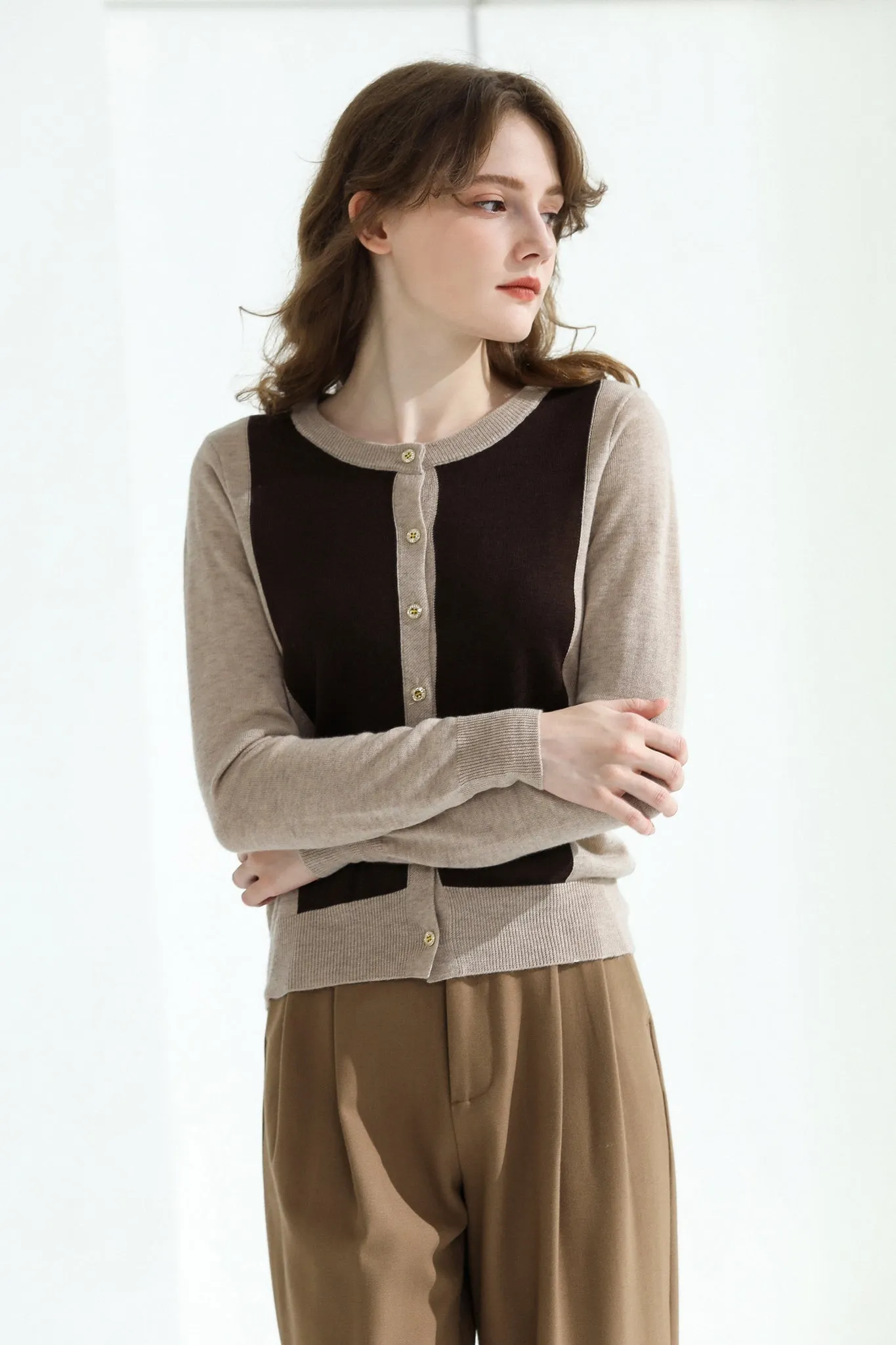 Sylphide | Dorothy Two Tone Wool Cardigan