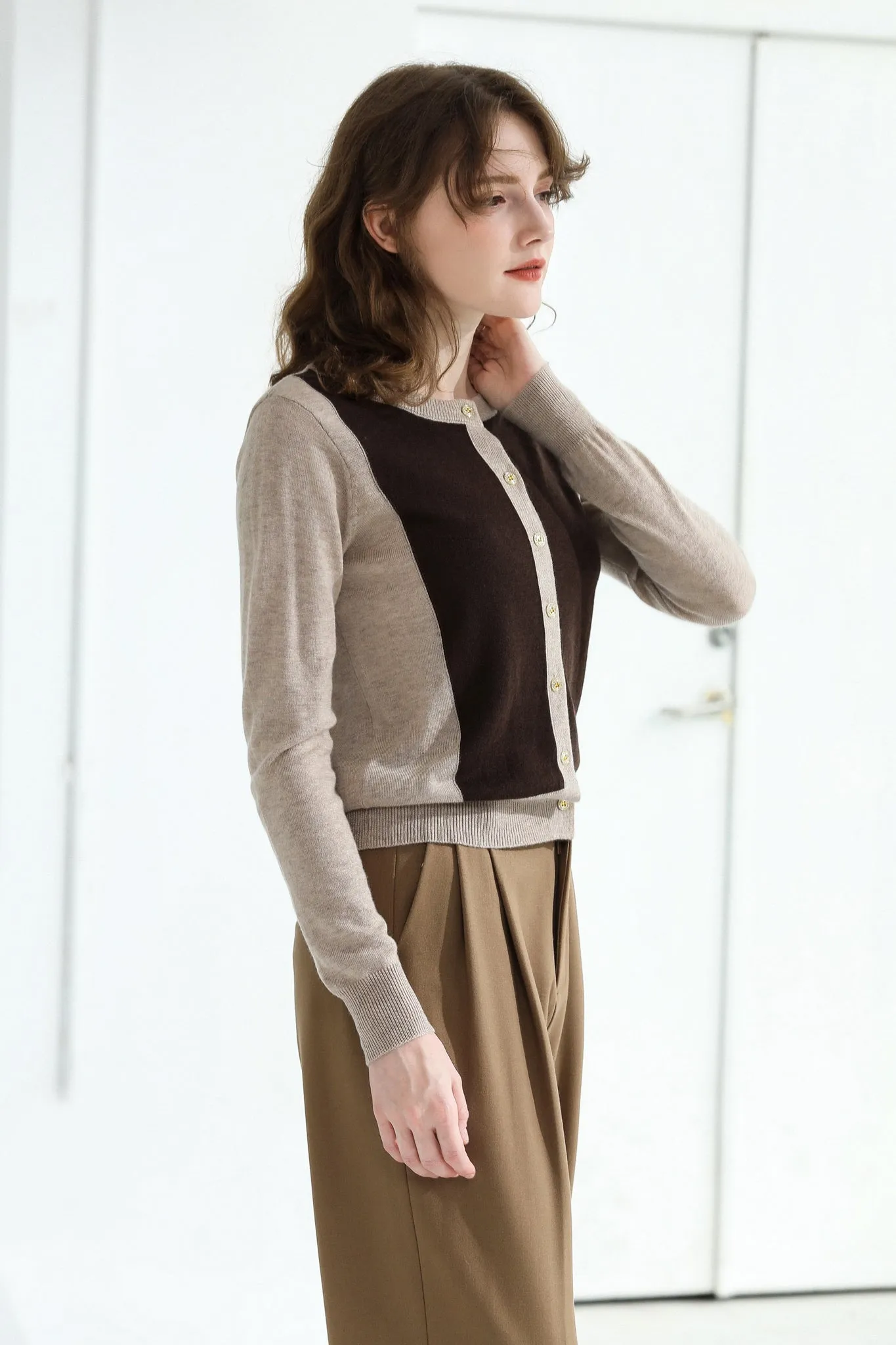 Sylphide | Dorothy Two Tone Wool Cardigan