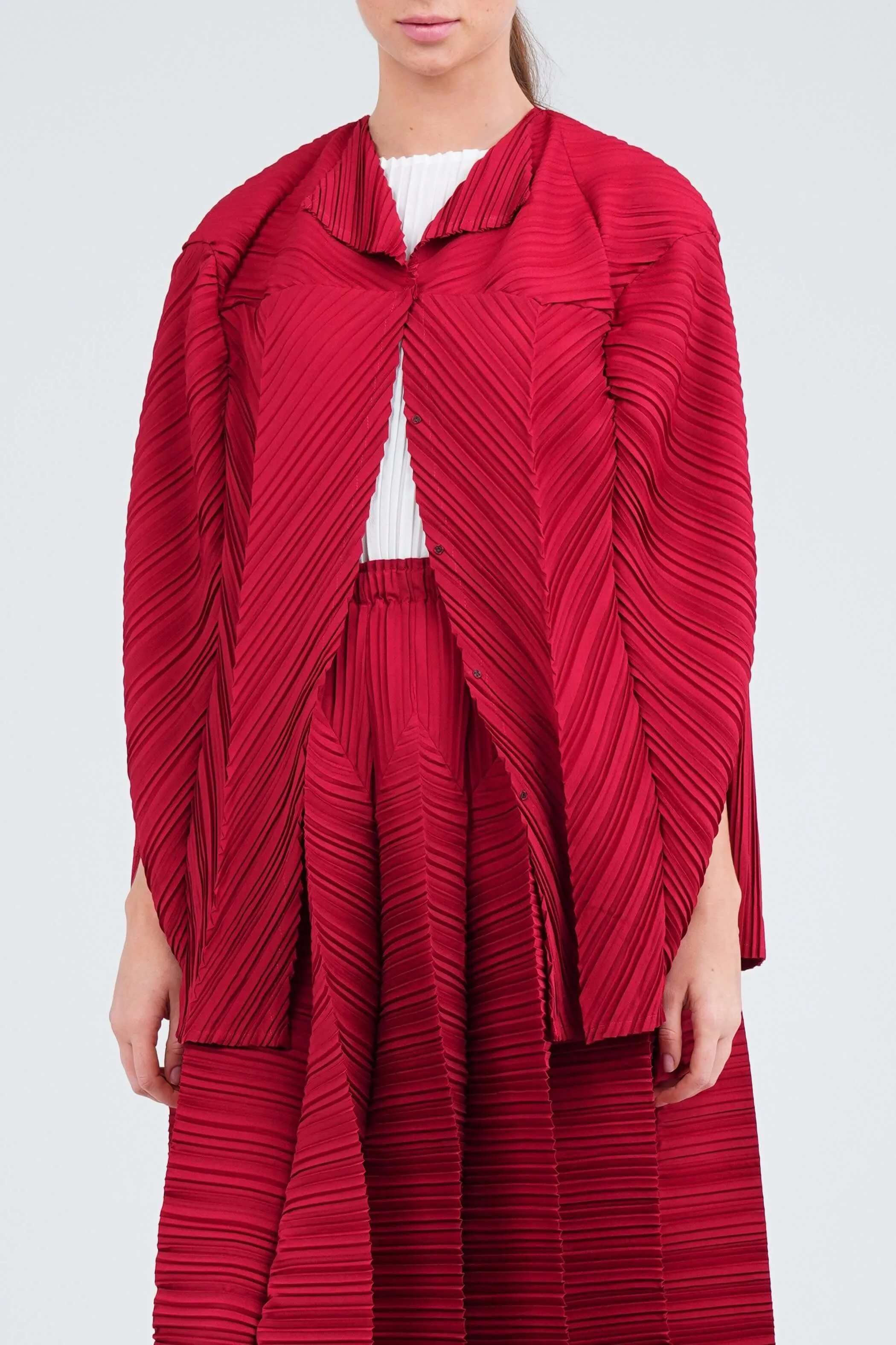 Symphony Pleated Cardigan With Open Sleeves