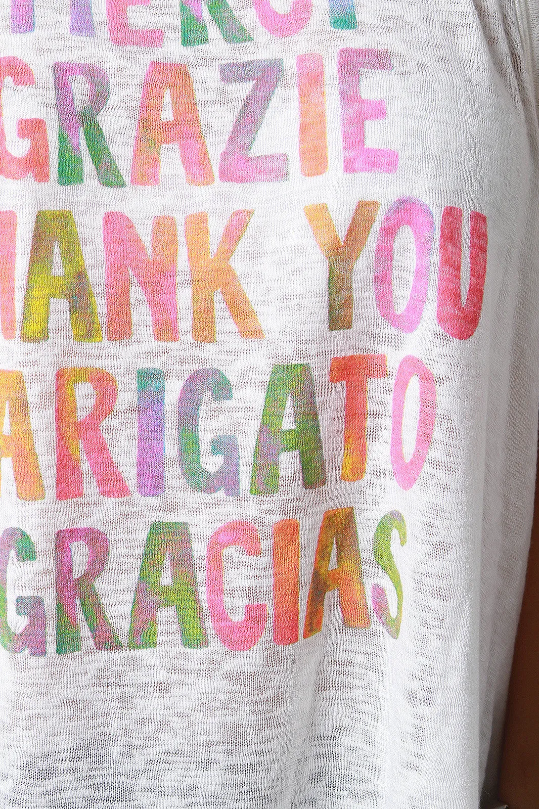 Thank You Graphic Print Tank Top