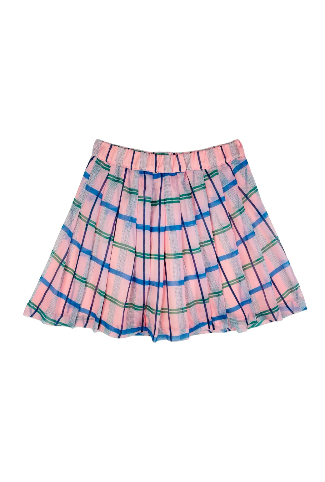 The Classic Pleated Tennis Skirt - Pink & Blue Plaid