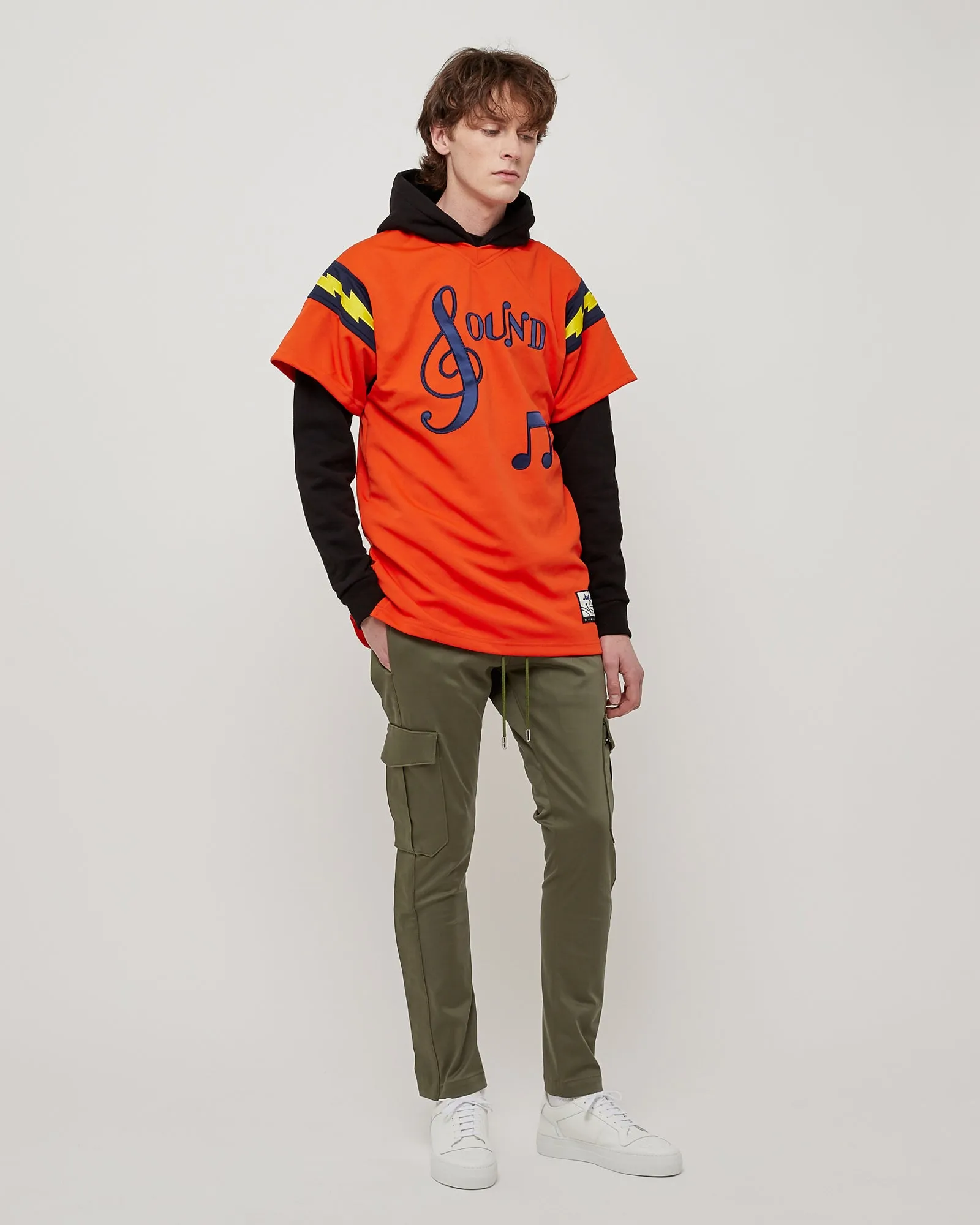 The Sound Football Jersey Hoodie in Orange