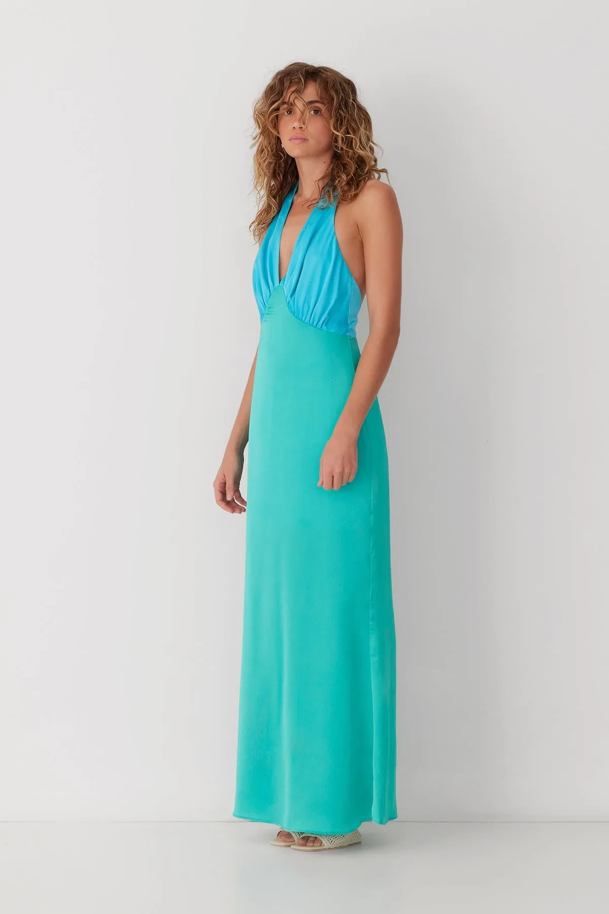 The Wolf Gang Oahu Slip Dress - Aquamarine