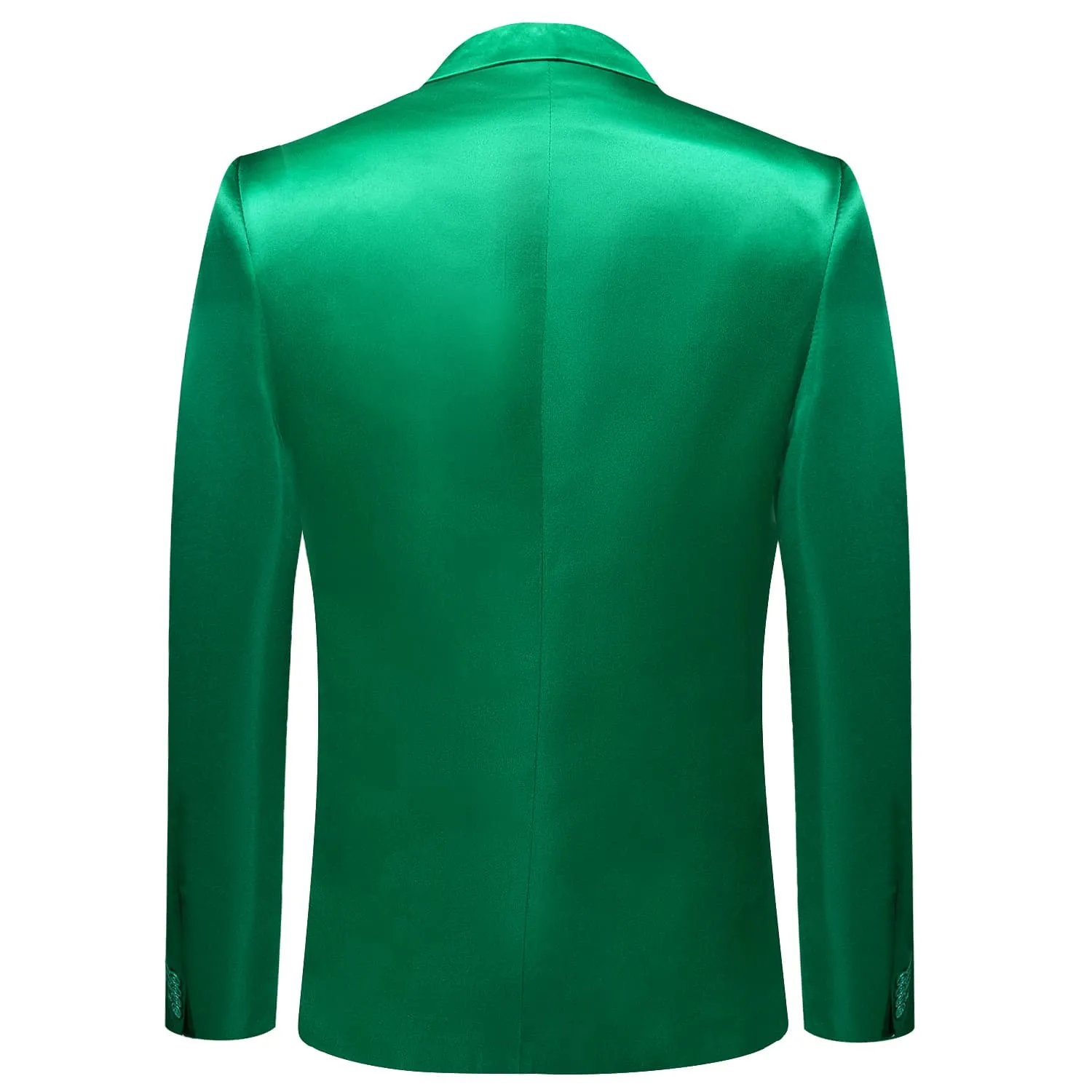 Ties2you Men's Suit Emerald Green Satin Notched Collar Suit Jacket Slim Blazer