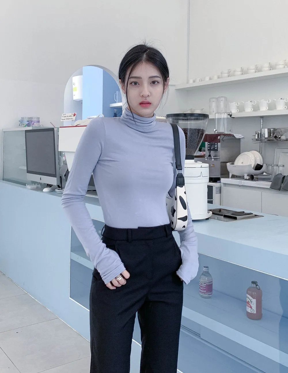 Turtleneck Warmer Crop Top CN08