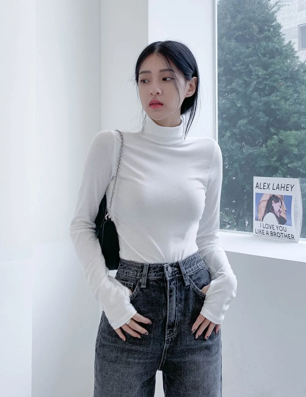 Turtleneck Warmer Crop Top CN08