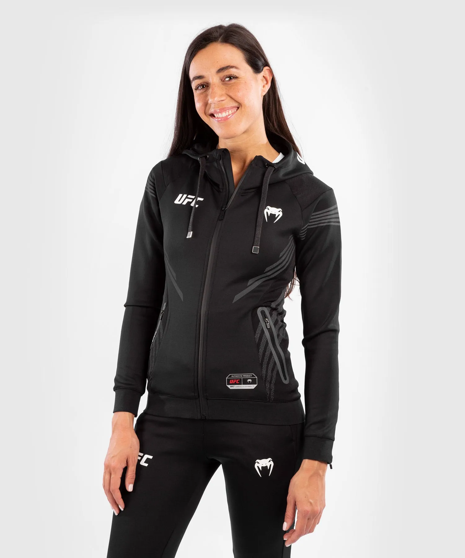 UFC Venum Authentic Fight Night Women's Walkout Hoodie - Black