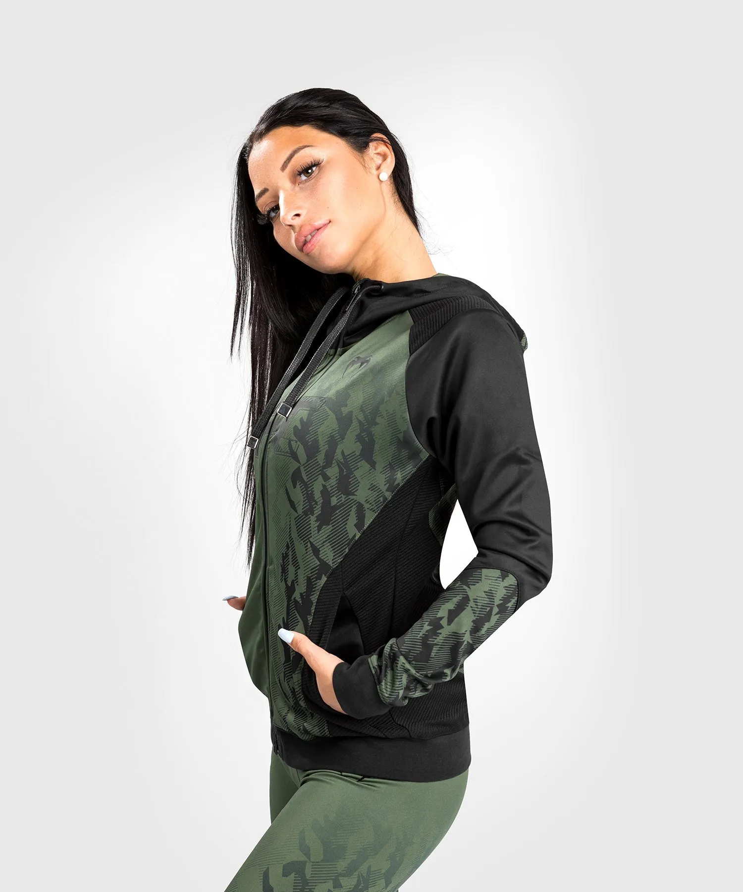 UFC Venum Authentic Fight Week Women's Zip Hoodie - Khaki