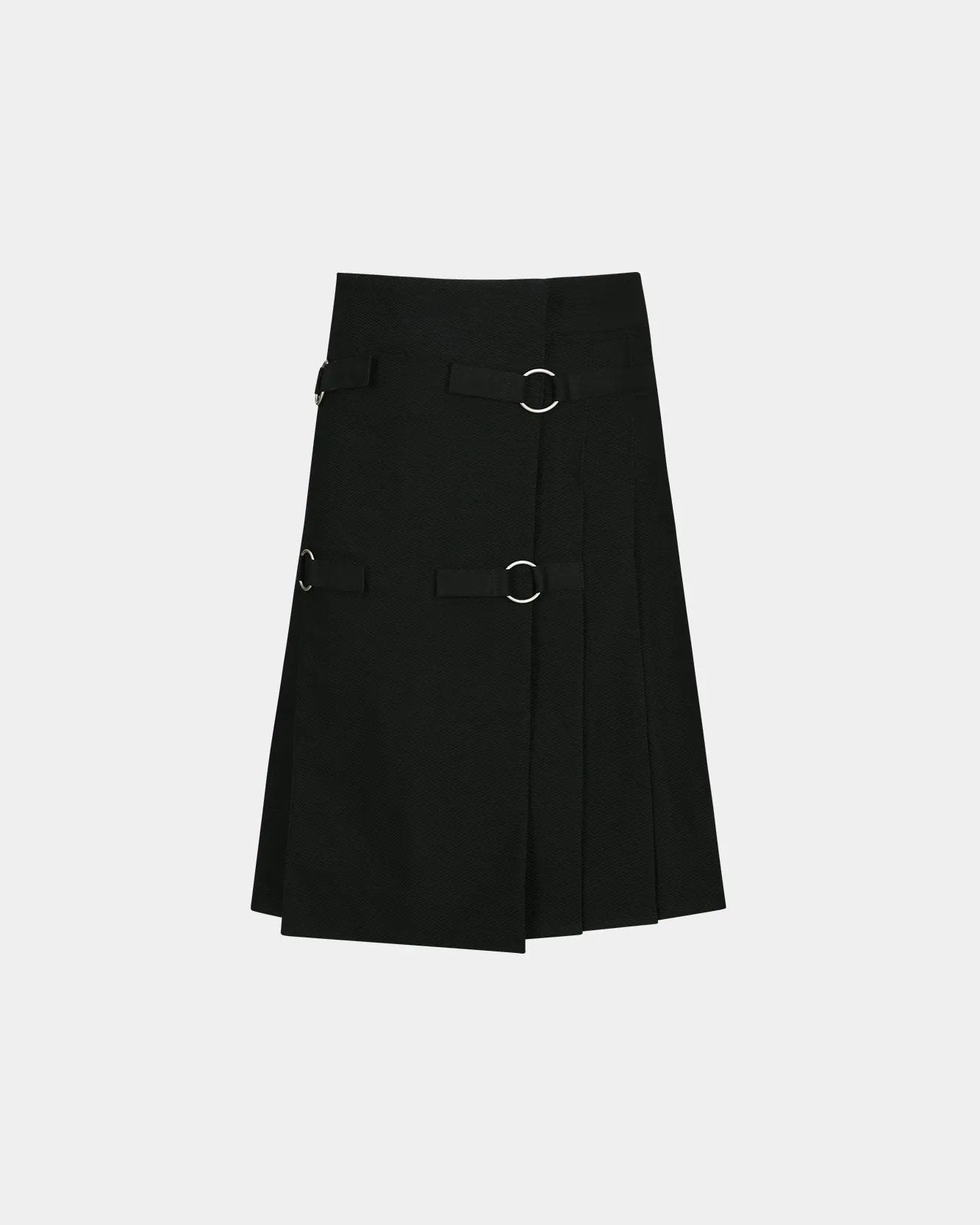 UNISEX TWILL WOOL KILT SKIRT apa757u(BLACK)