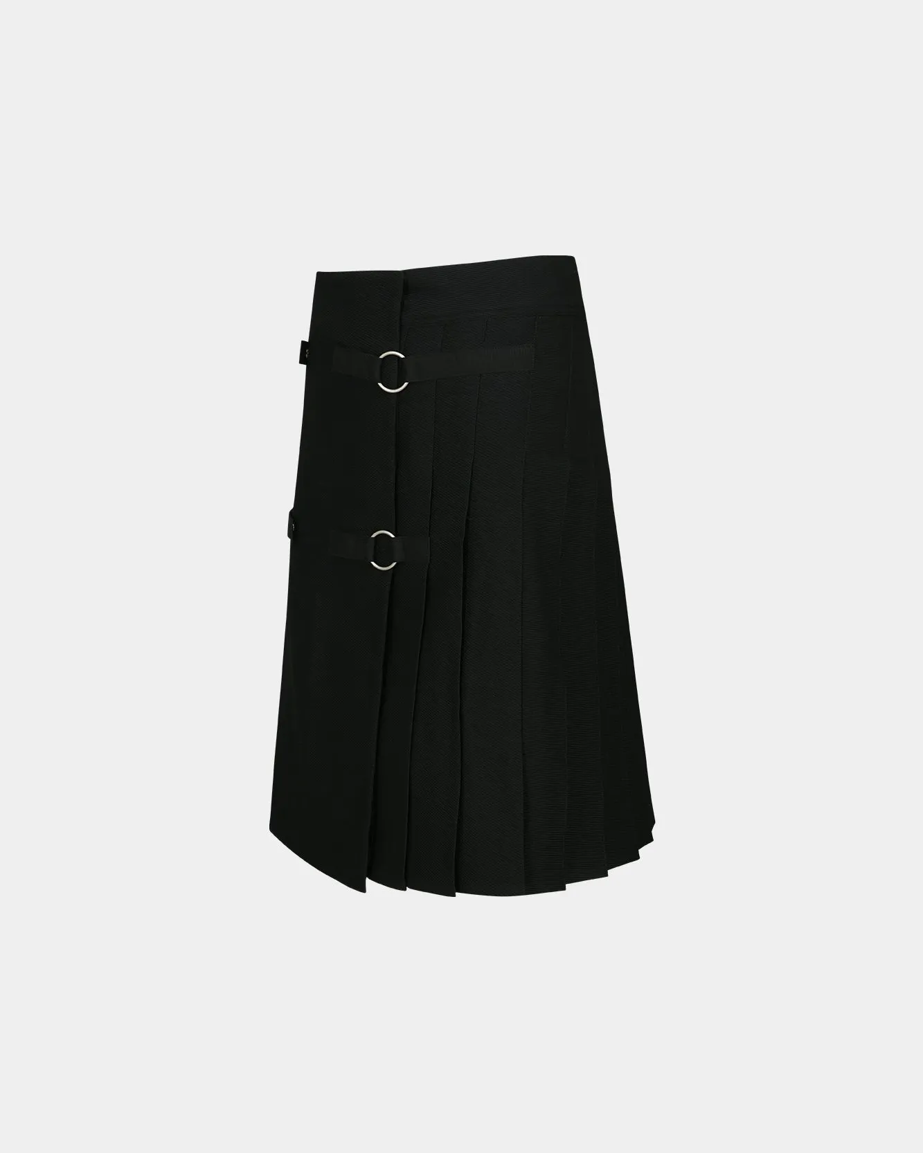 UNISEX TWILL WOOL KILT SKIRT apa757u(BLACK)