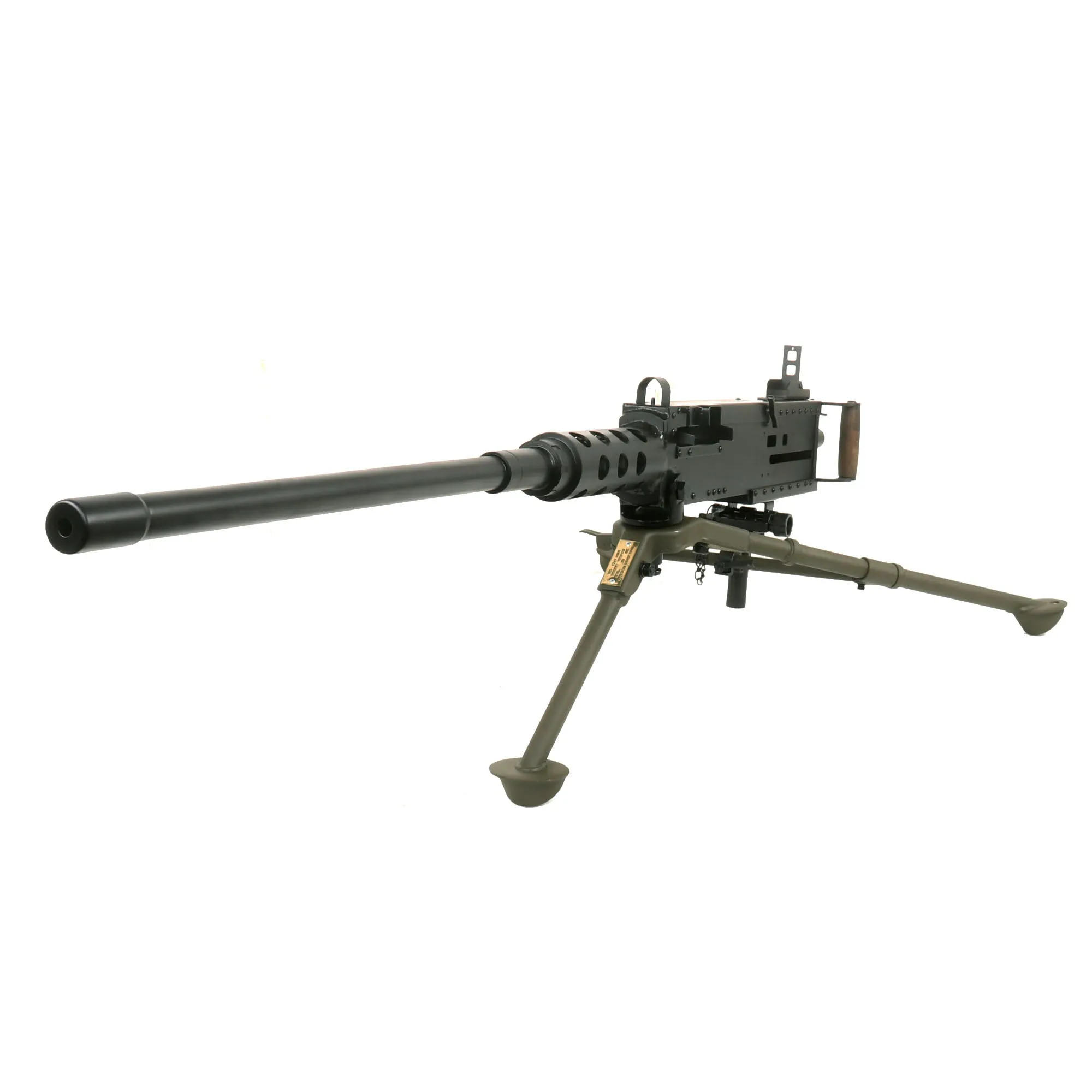 U.S. WWII M2 Browning .50 Caliber Steel Replica Non-Firing Display Machine Gun with Complete Tripod