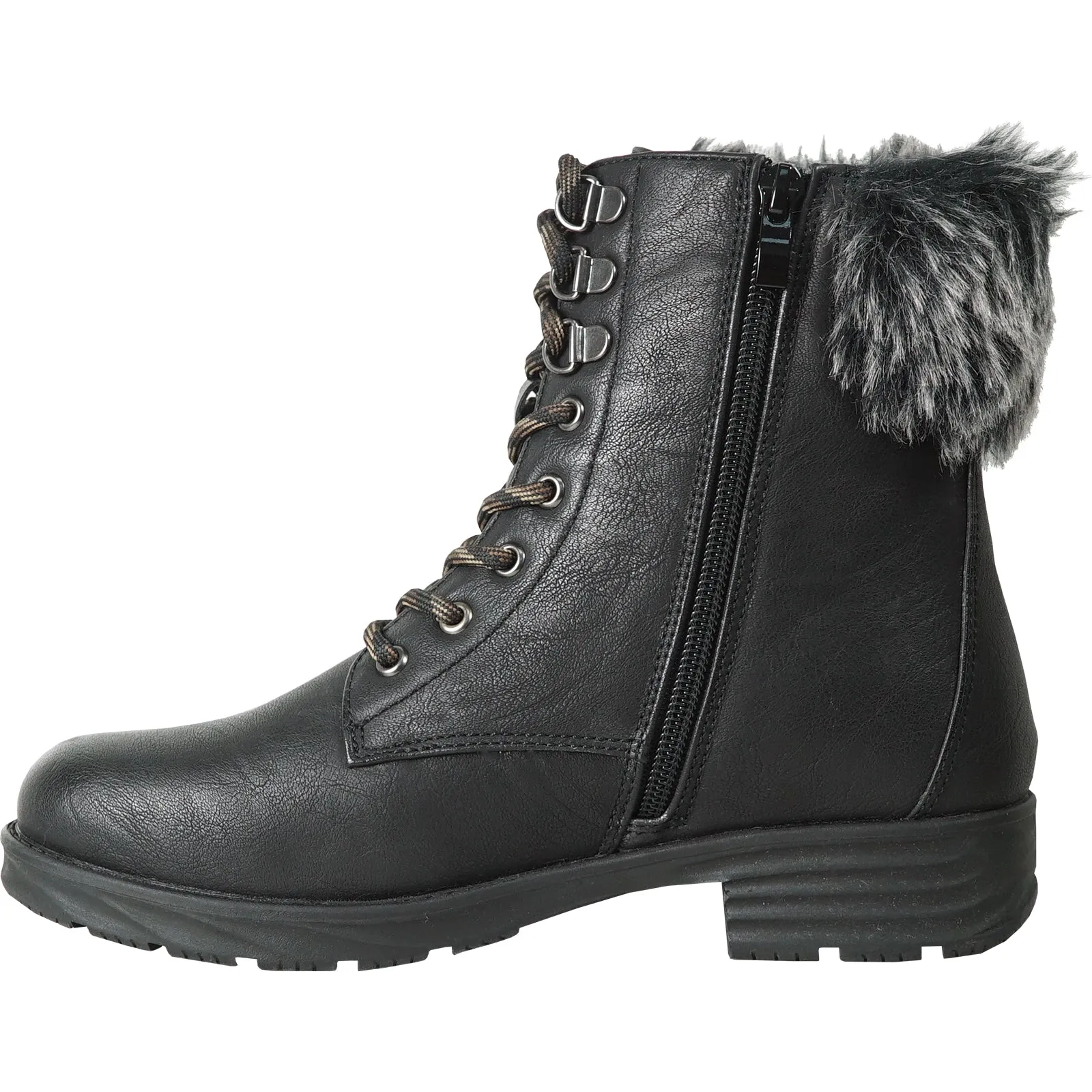 VANGELO Canada Waterproof Women Boot HF2604 Ankle Winter Fur Casual Boot Black