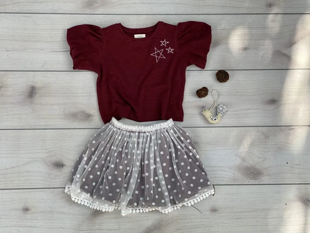 VIOLET SKIRT BURGUNDY