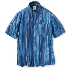 Waterscape Short-Sleeve Batik Shirt - Tall