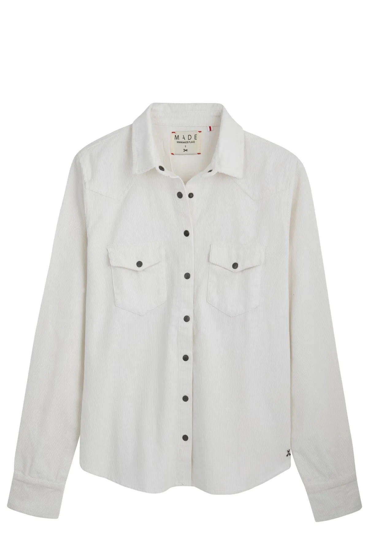 White  Western Corduroy Shirt.