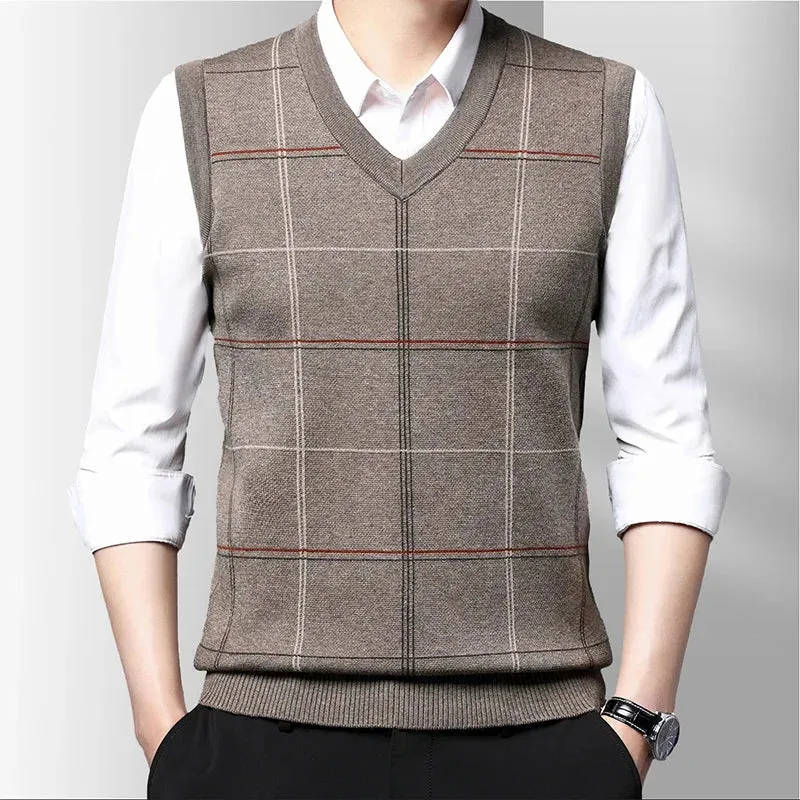 Wiaofellas  -  Men's Thickened Casual Sweater Tank Top Autumn and Winter Warm Men's Vest