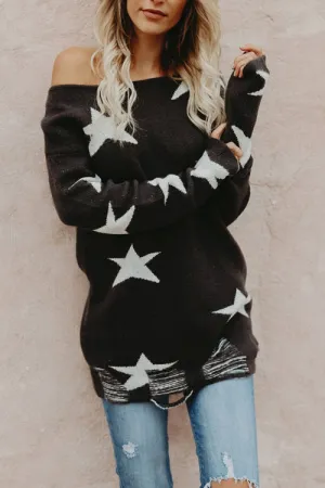 Wind Whisper Star Casual Knit Sweater - 2 Colors