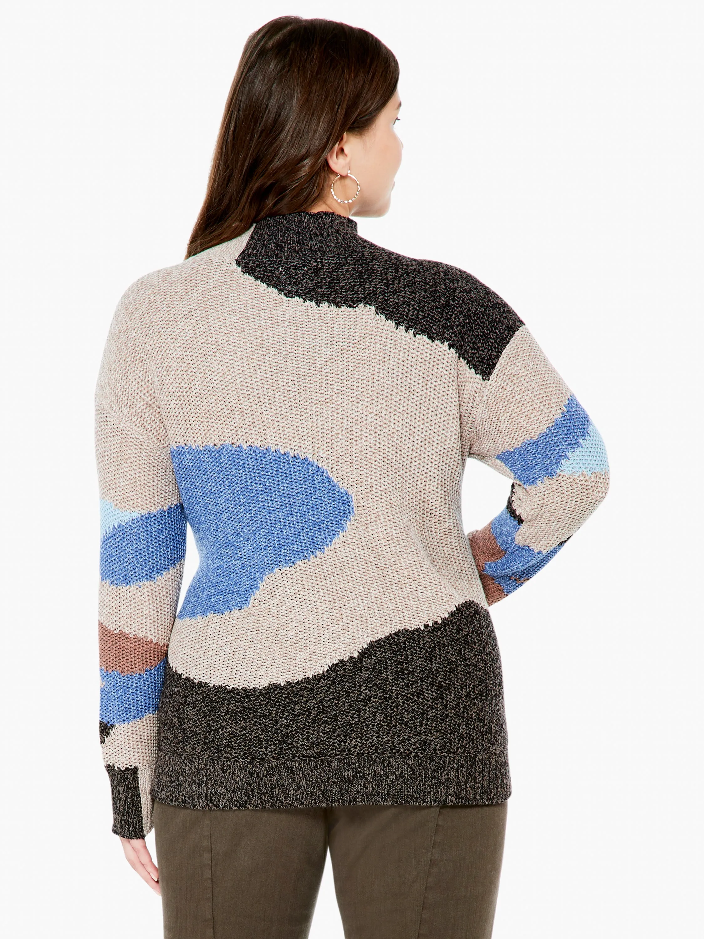 Winter Waves Sweater in Blue Multi