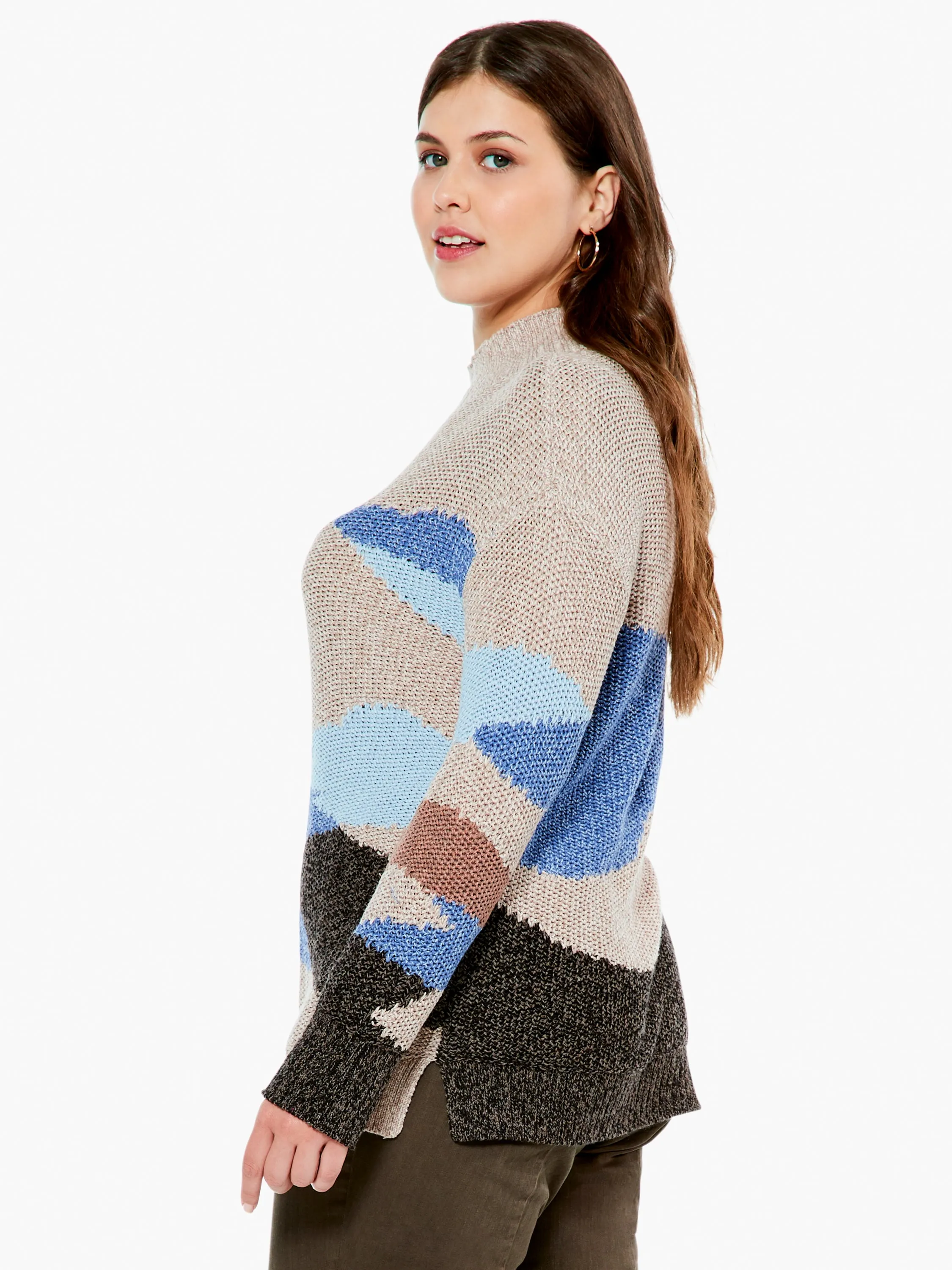 Winter Waves Sweater in Blue Multi