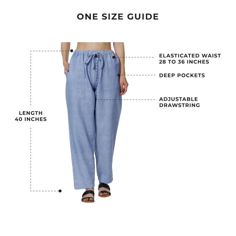 Women's Lounge Pants | Blue | Fits Waist Size 28" to 36"