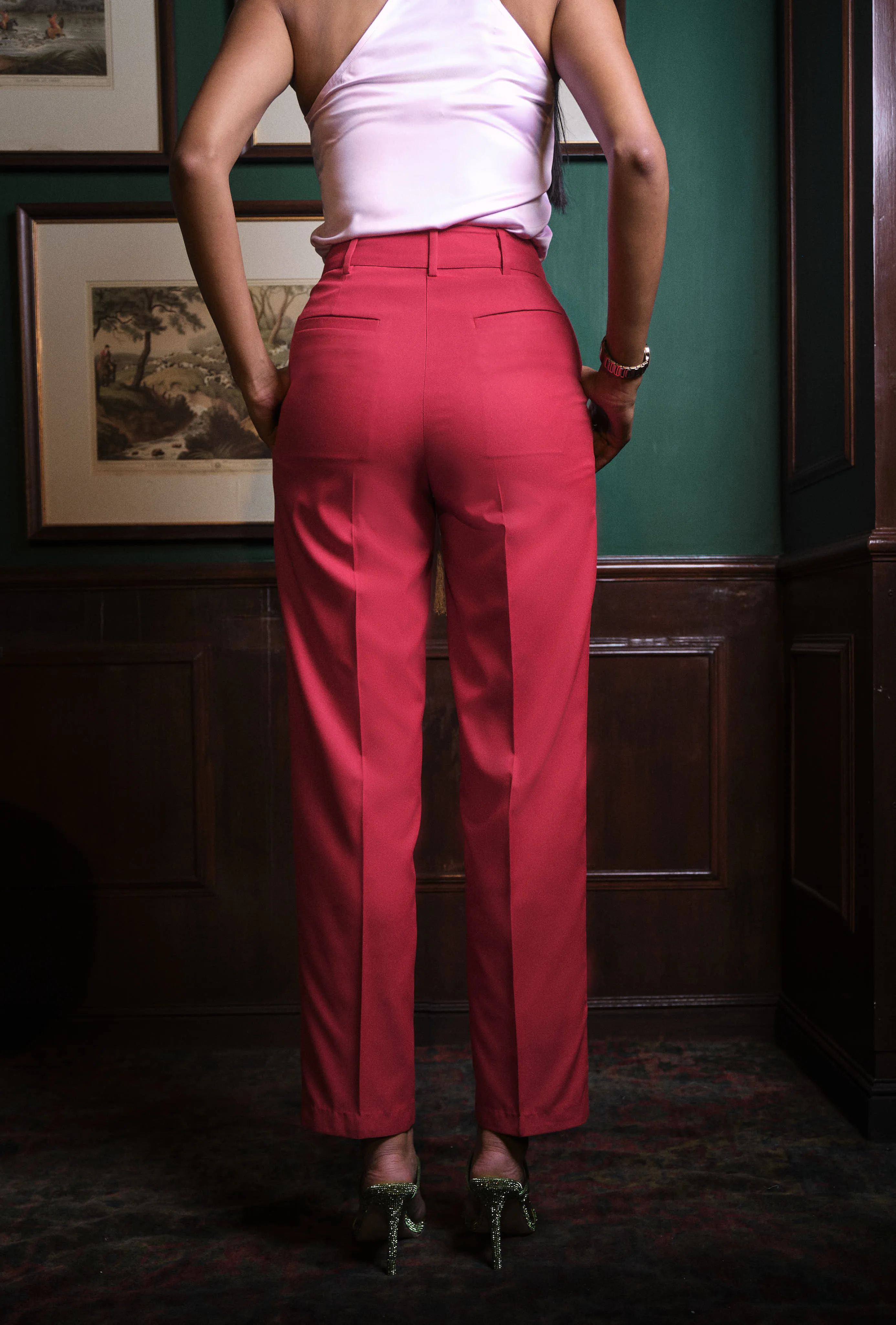 Women's officewear Hi-Rise Straight Trousers