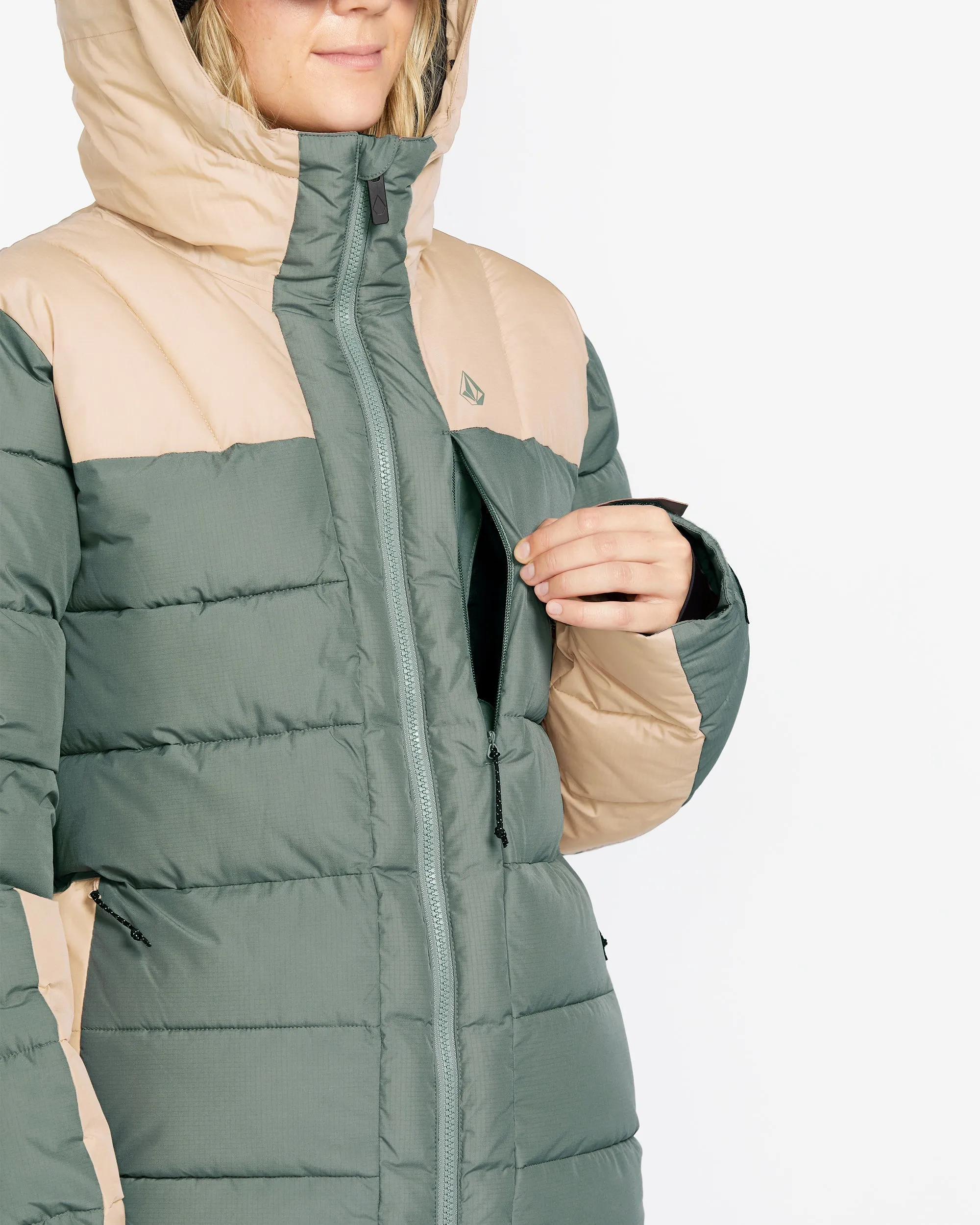 Womens Puffleup Jacket - Lichen Green