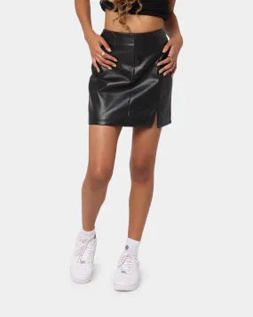 XXIII Women's Mia Faux Leather Skirt Black